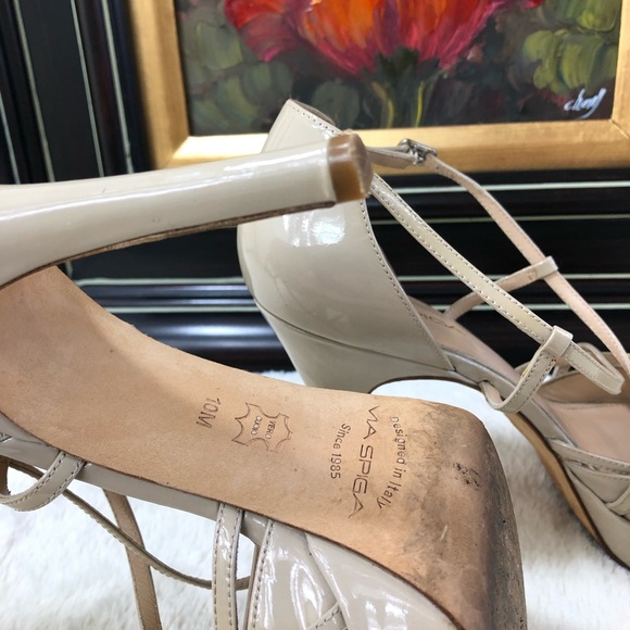 Via Spiga Nude Patent Leather High Heel Sandal - Picture 8 of 8